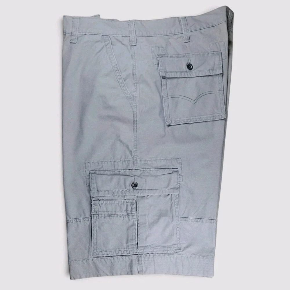 Levis Cargo Shorts Size 42 Gray Relaxed Fit 100% Cotton Canvas Utility Carrier